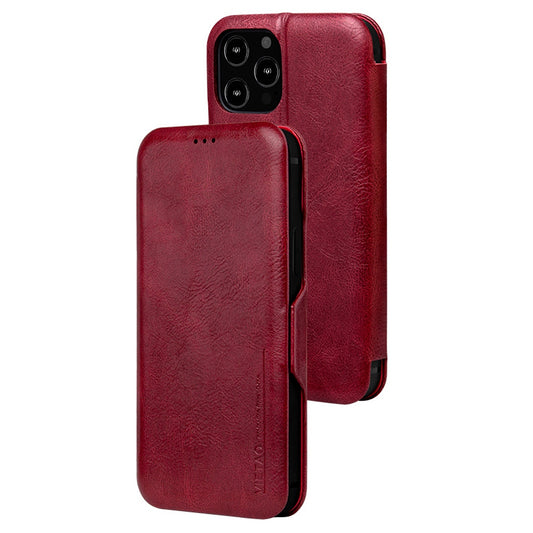 For iPhone 13 Pro 6.1 inch PU Leather Foldable Stand Case Folio Flip Magnetic Closure Card Slot Phone Cover