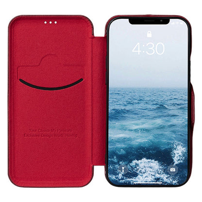 For iPhone 13 Pro 6.1 inch PU Leather Foldable Stand Case Folio Flip Magnetic Closure Card Slot Phone Cover