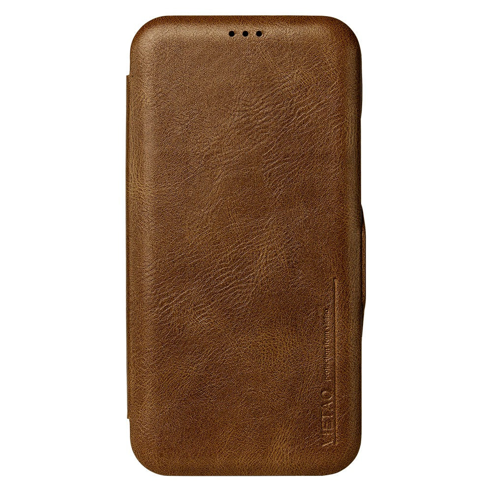 For iPhone 13 Pro 6.1 inch PU Leather Foldable Stand Case Folio Flip Magnetic Closure Card Slot Phone Cover