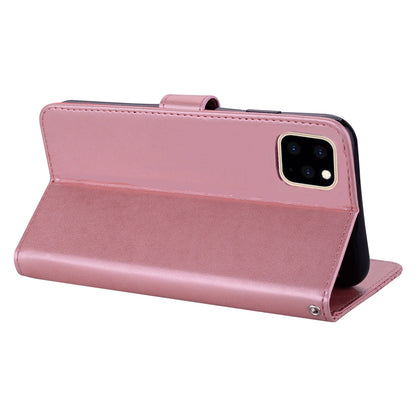 Rhinestone Decor Leather Case for iPhone 14 6.1 inch, Owl Flower Imprinted Phone Wallet Stand Cover