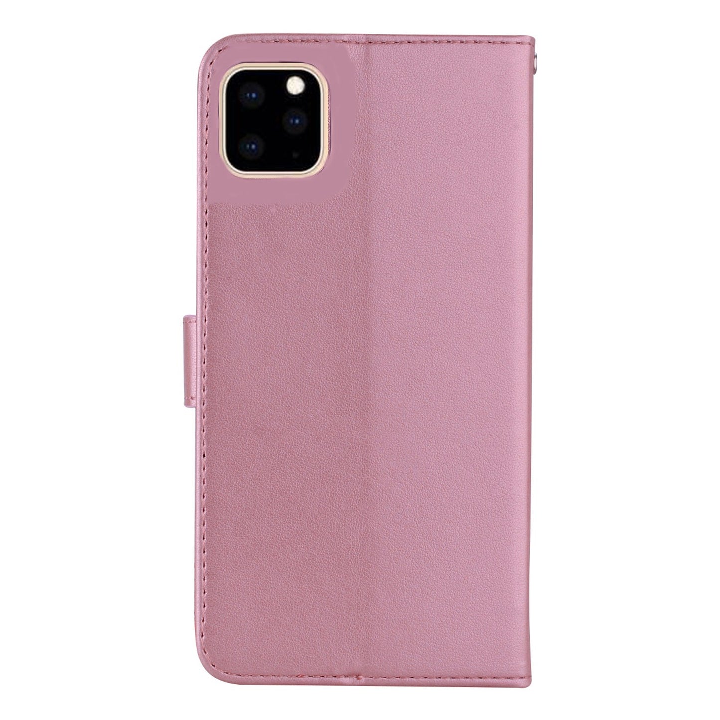 Rhinestone Decor Leather Case for iPhone 14 6.1 inch, Owl Flower Imprinted Phone Wallet Stand Cover