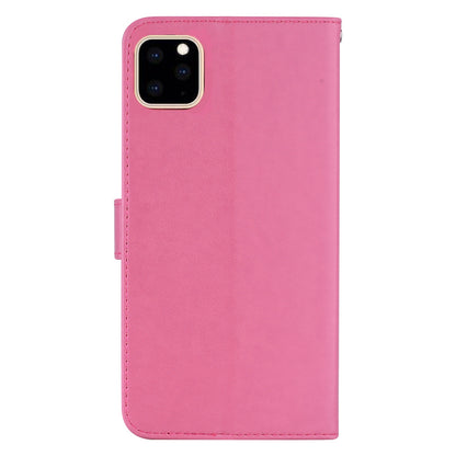 Rhinestone Decor Leather Case for iPhone 14 6.1 inch, Owl Flower Imprinted Phone Wallet Stand Cover