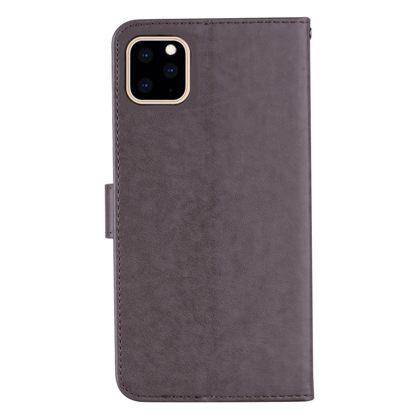 Rhinestone Decor Leather Case for iPhone 14 6.1 inch, Owl Flower Imprinted Phone Wallet Stand Cover