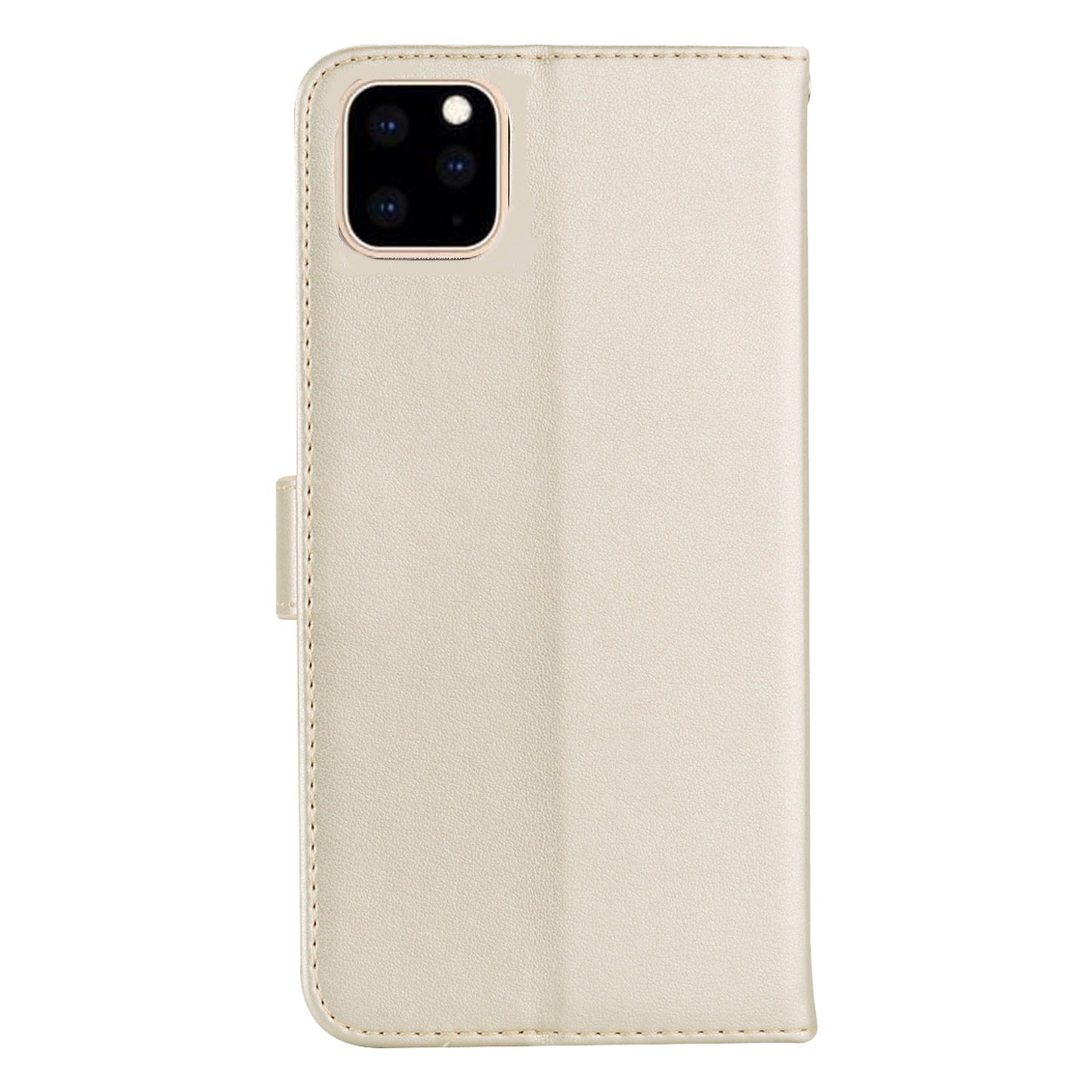 Rhinestone Decor Leather Case for iPhone 14 6.1 inch, Owl Flower Imprinted Phone Wallet Stand Cover
