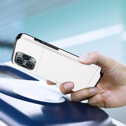 For iPhone 14 Pro 6.1 inch Anti-scratch Phone Case Card Holder  Soft TPU + Hard PC Hybrid Cover