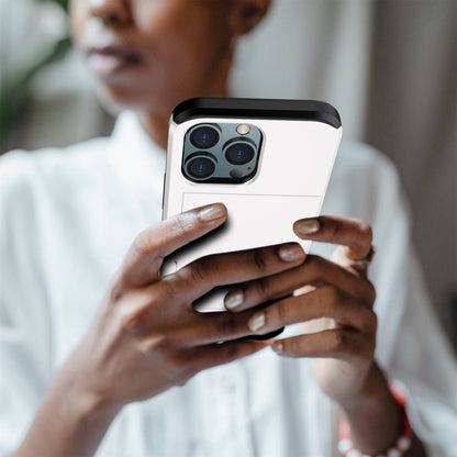 For iPhone 14 Pro 6.1 inch Anti-scratch Phone Case Card Holder  Soft TPU + Hard PC Hybrid Cover