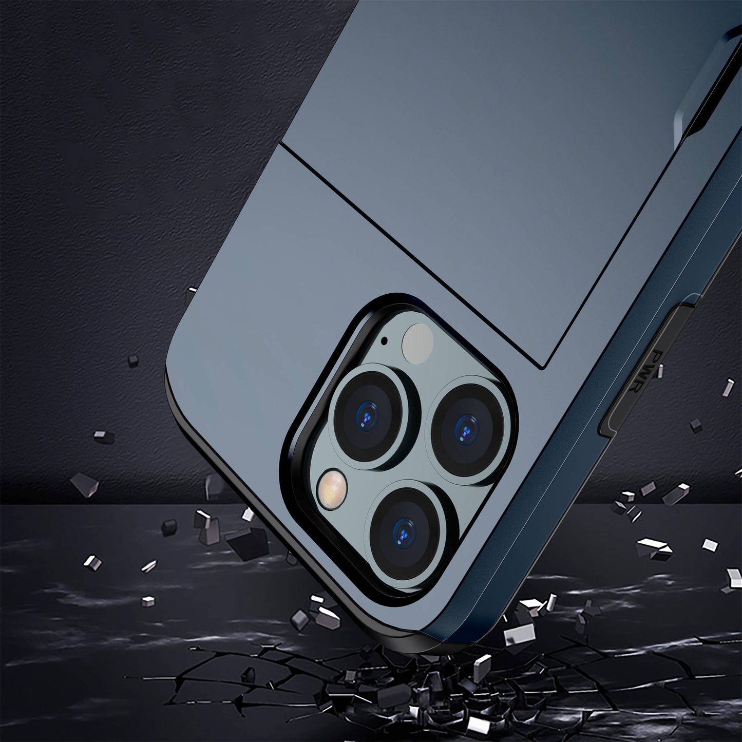 For iPhone 14 Pro 6.1 inch Anti-scratch Phone Case Card Holder  Soft TPU + Hard PC Hybrid Cover