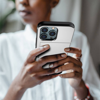 For iPhone 14 Pro 6.1 inch Anti-scratch Phone Case Card Holder  Soft TPU + Hard PC Hybrid Cover