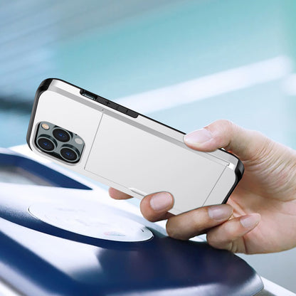 For iPhone 14 Pro 6.1 inch Anti-scratch Phone Case Card Holder  Soft TPU + Hard PC Hybrid Cover