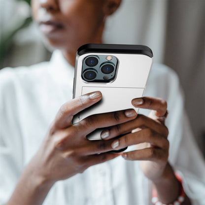 For iPhone 14 Pro 6.1 inch Anti-scratch Phone Case Card Holder  Soft TPU + Hard PC Hybrid Cover