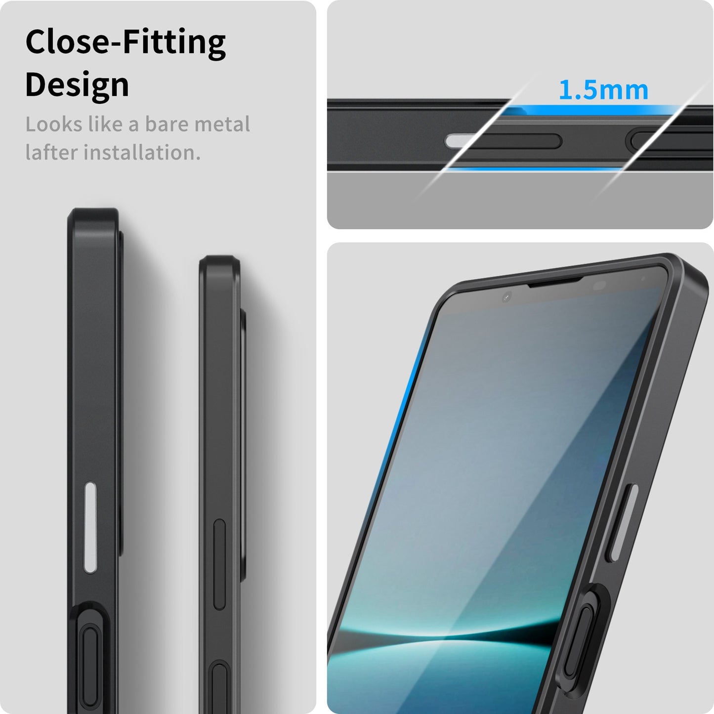 For Sony Xperia 1 IV 5G Aluminium Alloy Frame+TPU Anti-scratch Phone Back Cover Anti-drop Detachable 2-in-1 Matte Phone Case with Lens Cover+Lens Film