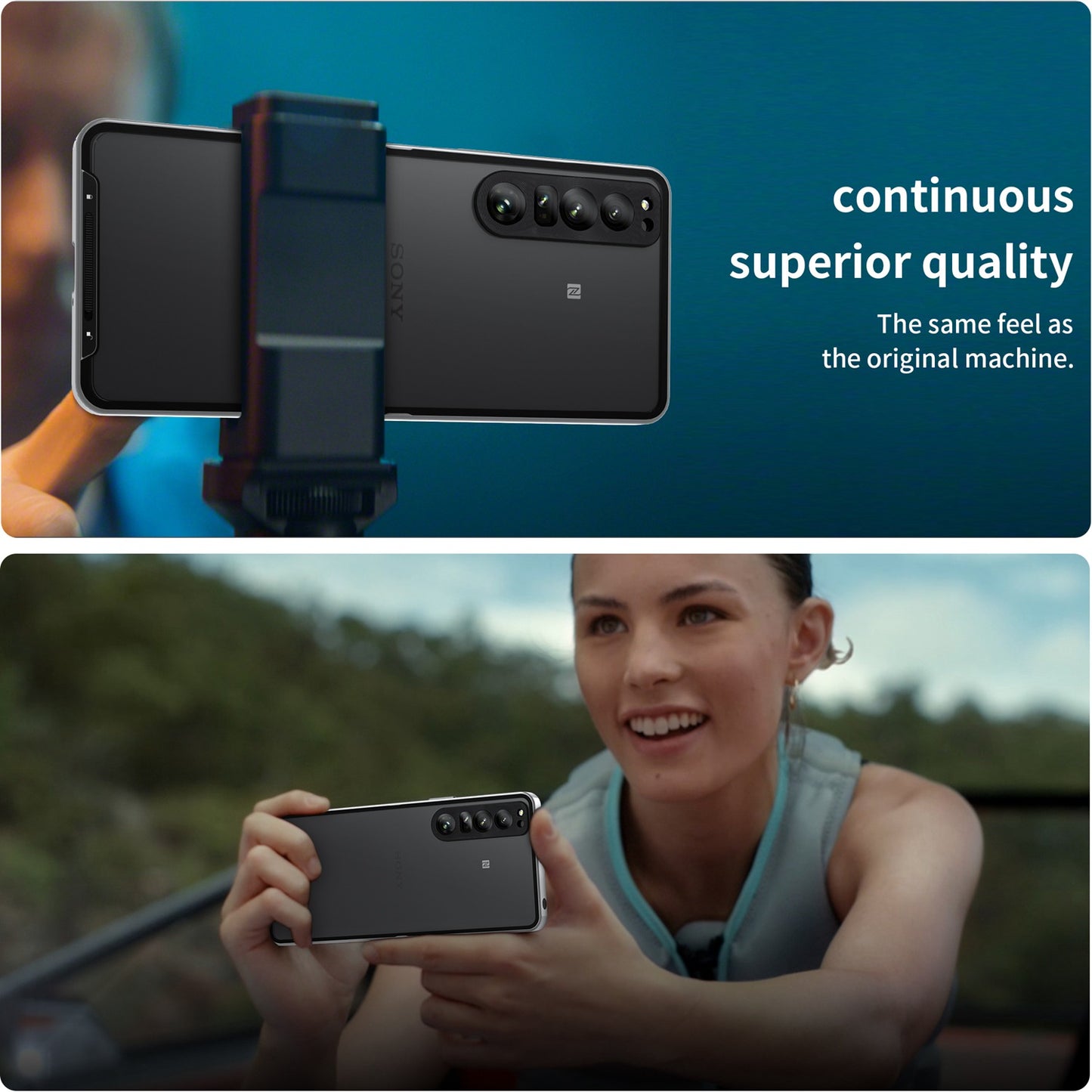 For Sony Xperia 1 IV 5G Aluminium Alloy Frame+TPU Anti-scratch Phone Back Cover Anti-drop Detachable 2-in-1 Matte Phone Case with Lens Cover+Lens Film