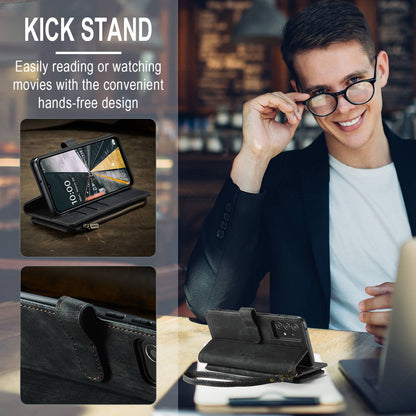 CASEME C30 Series for Samsung Galaxy A52 4G / 5G / 52s 5G PU Leather Stand Wallet Phone Case with Multiple Card Slots and Zipper Pocket