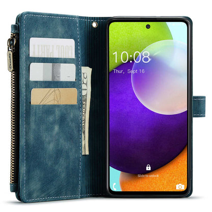 CASEME C30 Series for Samsung Galaxy A52 4G / 5G / 52s 5G PU Leather Stand Wallet Phone Case with Multiple Card Slots and Zipper Pocket