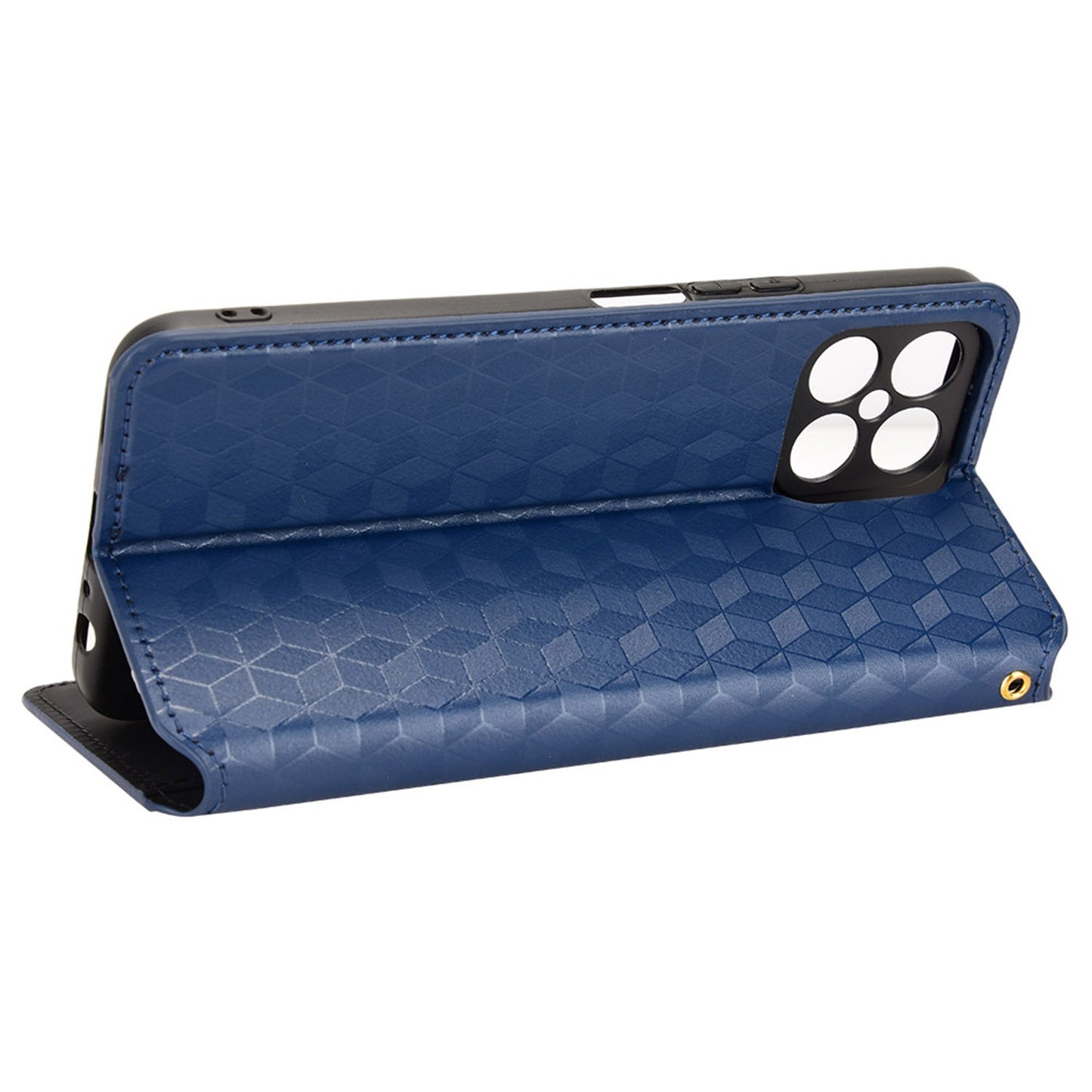 For Honor X8 / X30i Magnetic Auto-absorbed PU Leather Case Imprinting Rhombus Pattern Phone Wallet Stand Cover