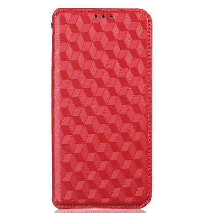 For Honor X8 / X30i Magnetic Auto-absorbed PU Leather Case Imprinting Rhombus Pattern Phone Wallet Stand Cover