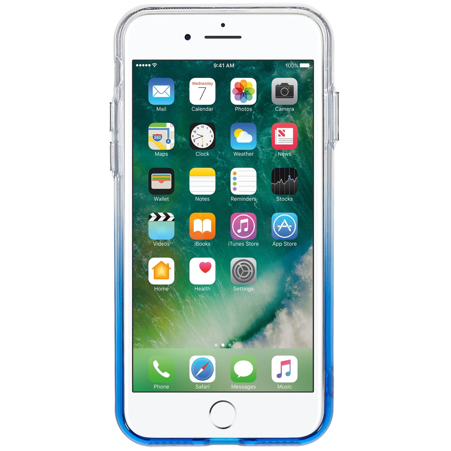 For iPhone 7 / 8 / SE (2020) / SE (2022) Gradient TPU Case Electroplating Buttons Mobile Phone Back Cover