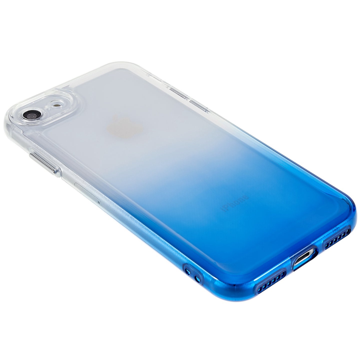 For iPhone 7 / 8 / SE (2020) / SE (2022) Gradient TPU Case Electroplating Buttons Mobile Phone Back Cover