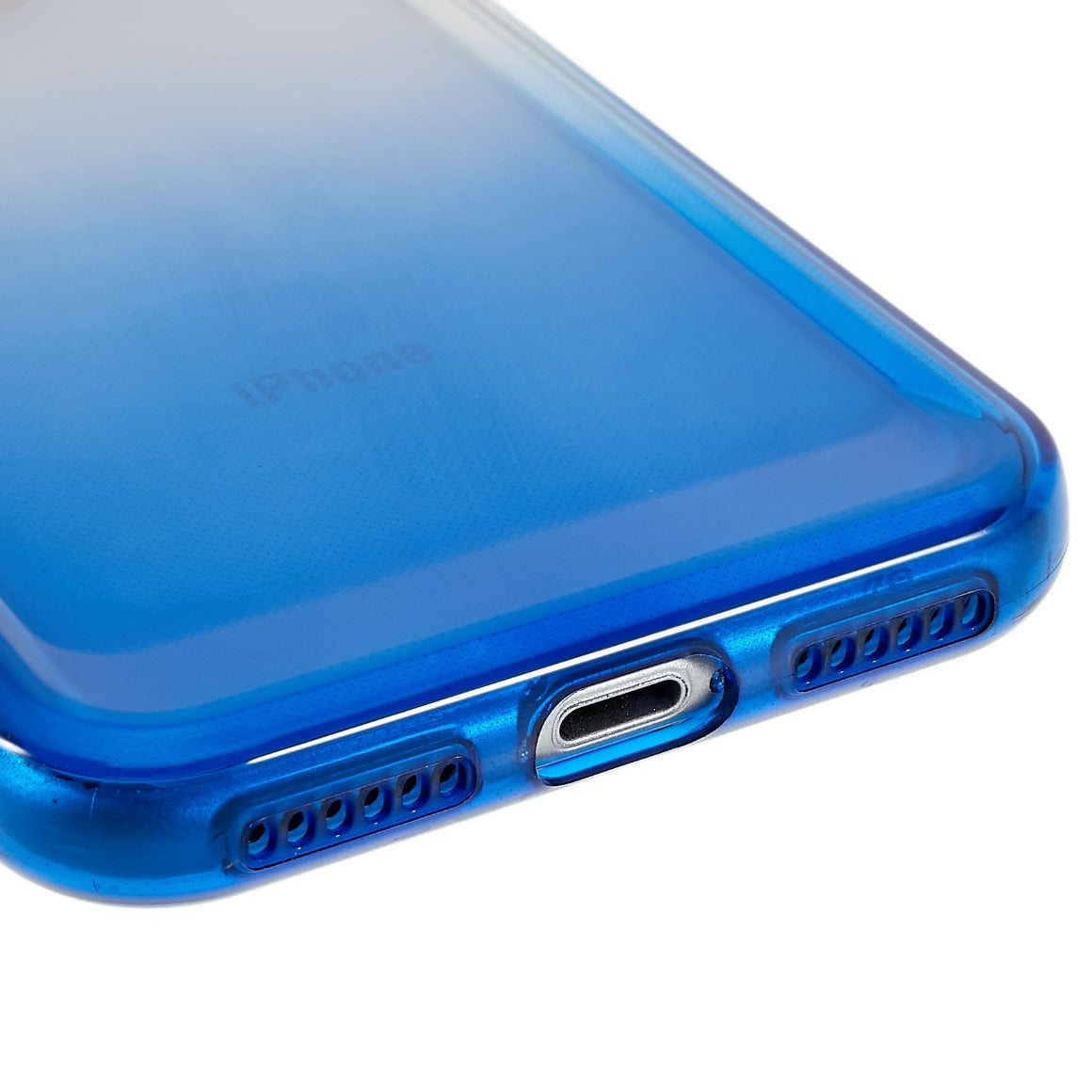 For iPhone 7 / 8 / SE (2020) / SE (2022) Gradient TPU Case Electroplating Buttons Mobile Phone Back Cover