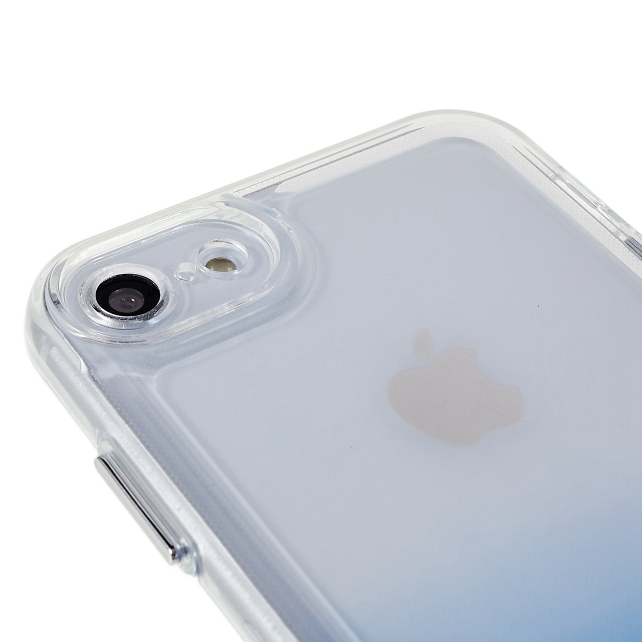 For iPhone 7 / 8 / SE (2020) / SE (2022) Gradient TPU Case Electroplating Buttons Mobile Phone Back Cover