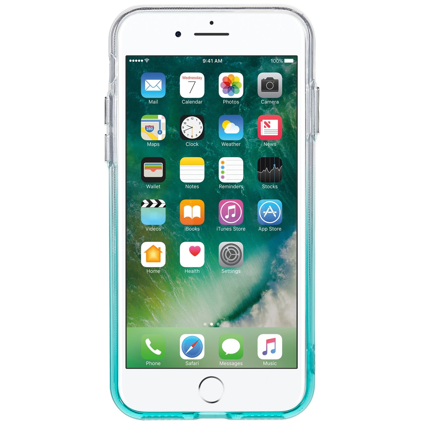 For iPhone 7 / 8 / SE (2020) / SE (2022) Gradient TPU Case Electroplating Buttons Mobile Phone Back Cover