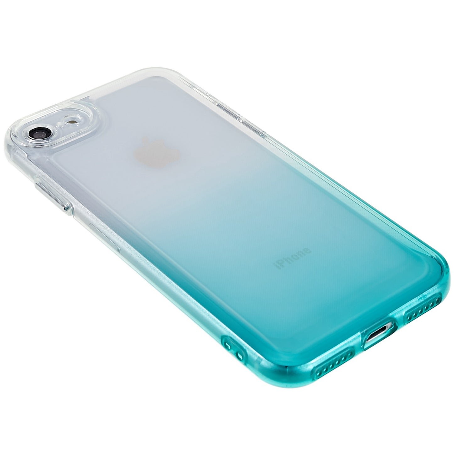 For iPhone 7 / 8 / SE (2020) / SE (2022) Gradient TPU Case Electroplating Buttons Mobile Phone Back Cover