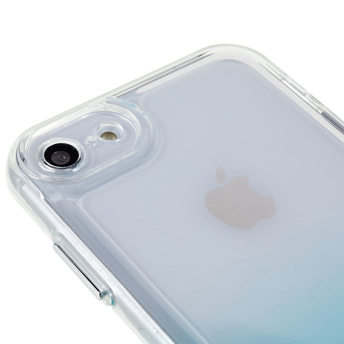 For iPhone 7 / 8 / SE (2020) / SE (2022) Gradient TPU Case Electroplating Buttons Mobile Phone Back Cover