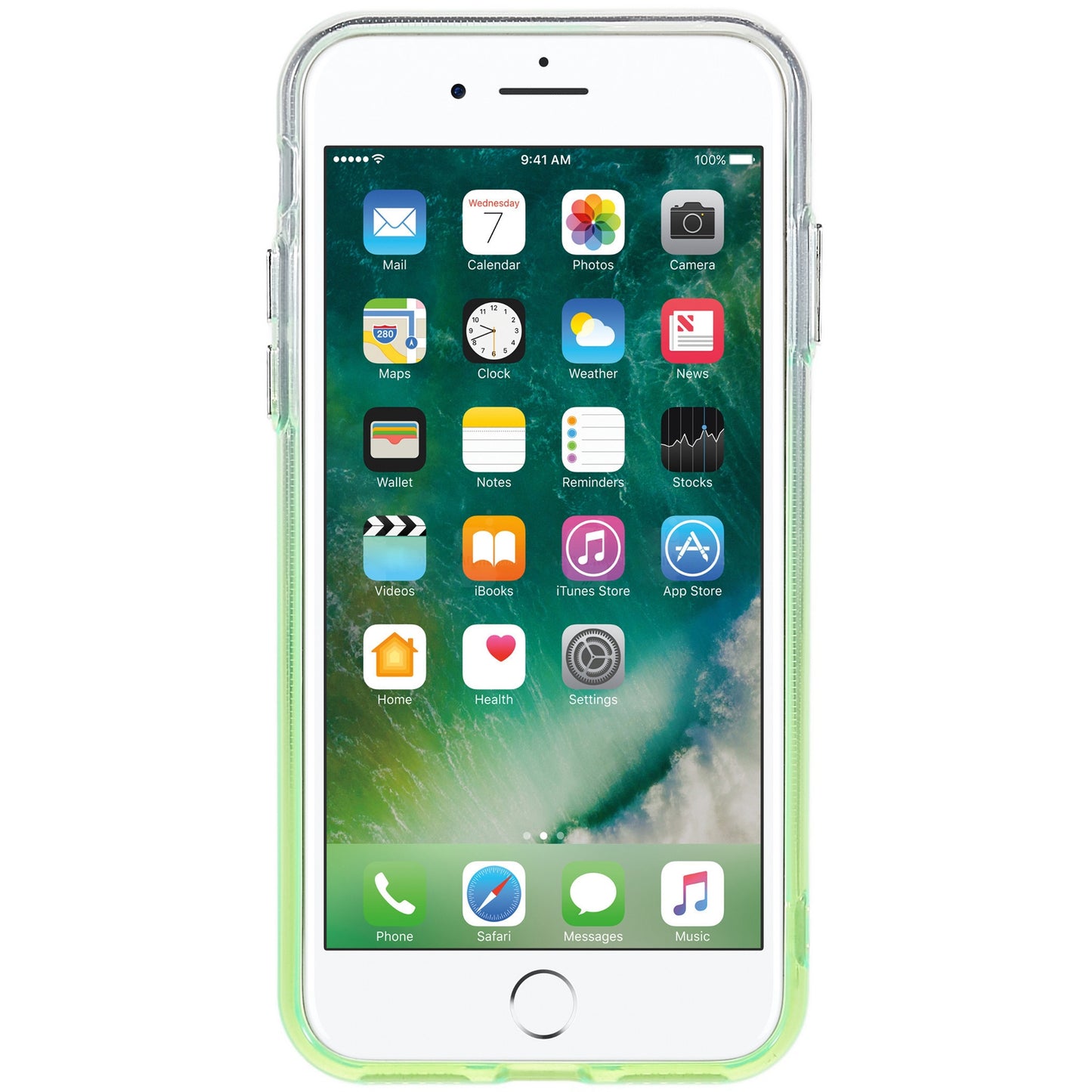 For iPhone 7 / 8 / SE (2020) / SE (2022) Gradient TPU Case Electroplating Buttons Mobile Phone Back Cover