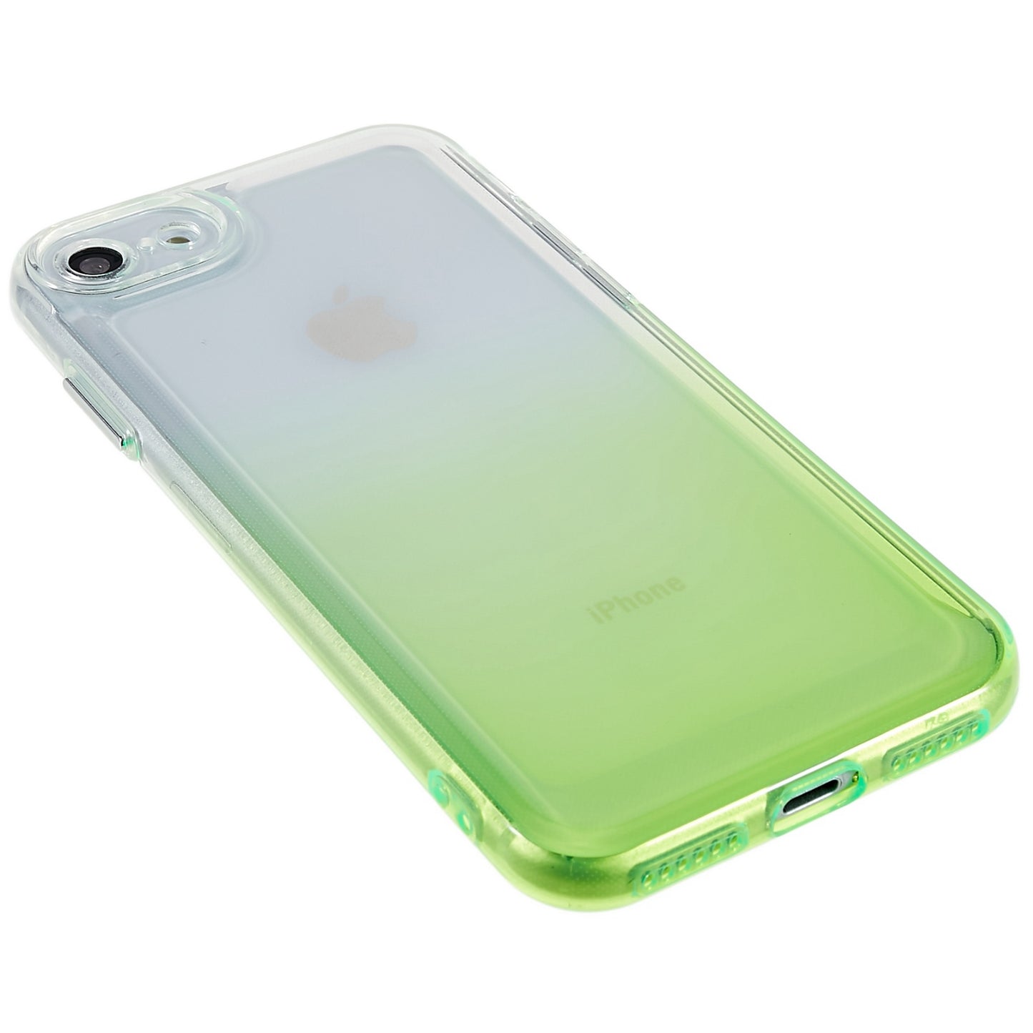 For iPhone 7 / 8 / SE (2020) / SE (2022) Gradient TPU Case Electroplating Buttons Mobile Phone Back Cover