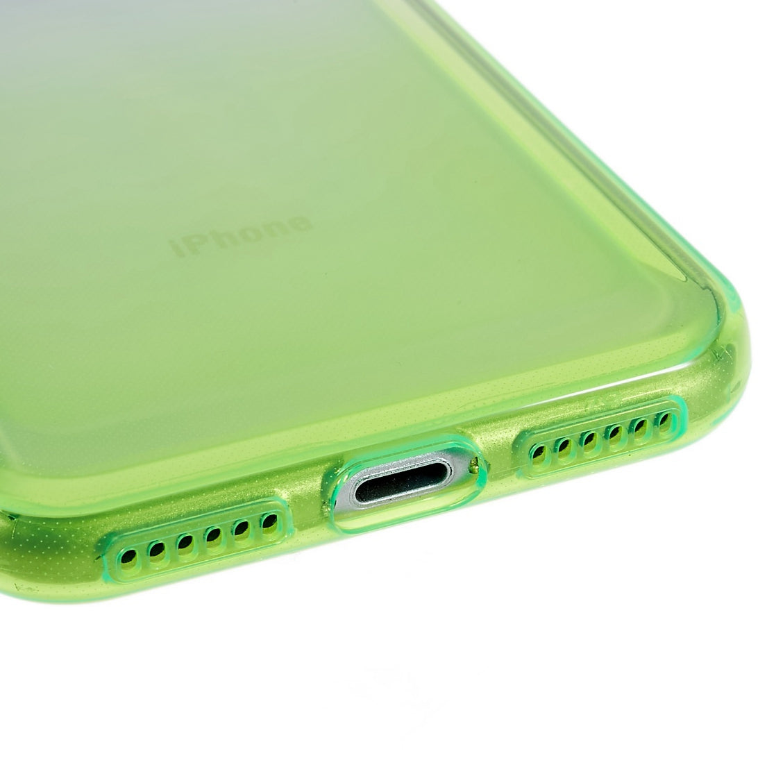 For iPhone 7 / 8 / SE (2020) / SE (2022) Gradient TPU Case Electroplating Buttons Mobile Phone Back Cover