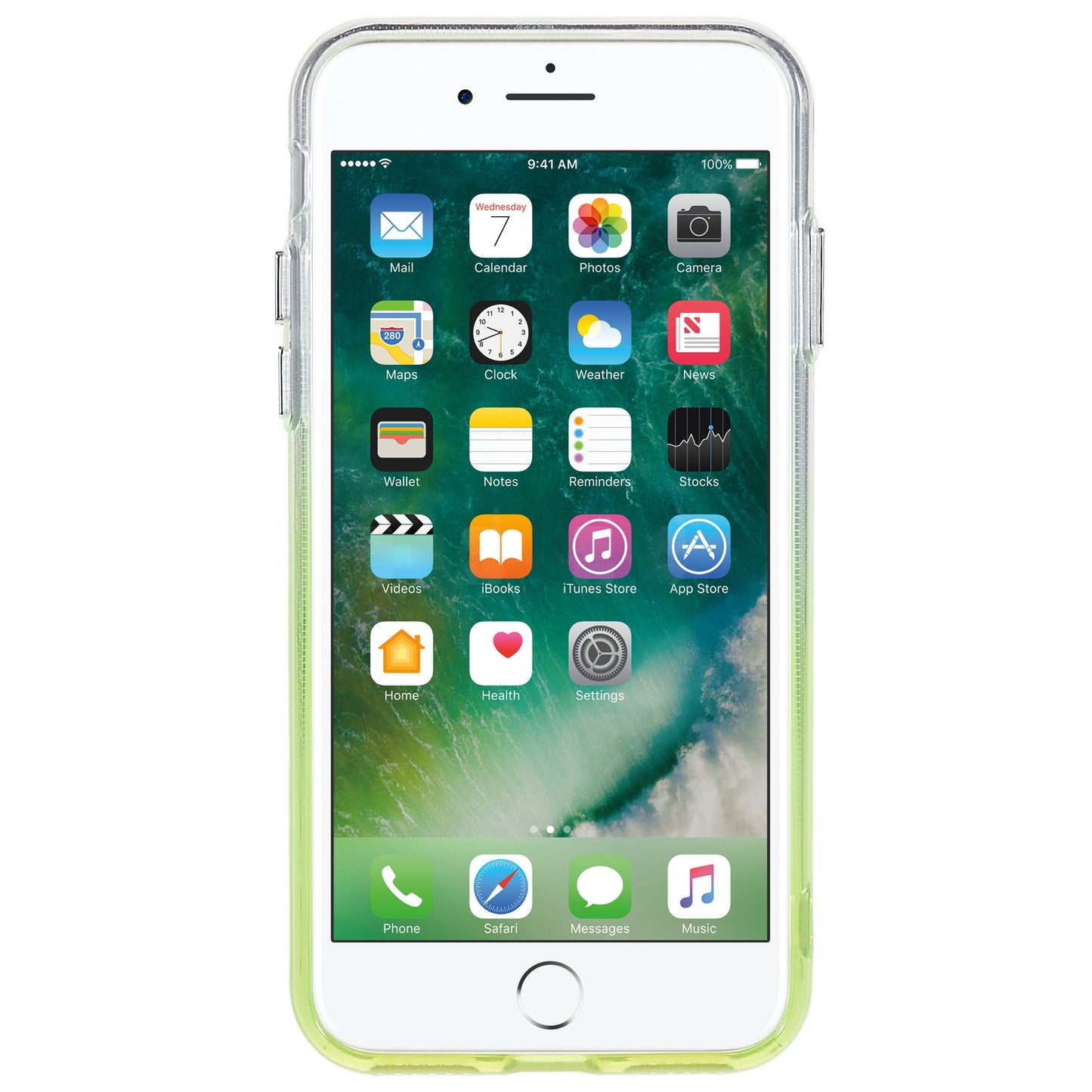 For iPhone 7 / 8 / SE (2020) / SE (2022) Gradient TPU Case Electroplating Buttons Mobile Phone Back Cover