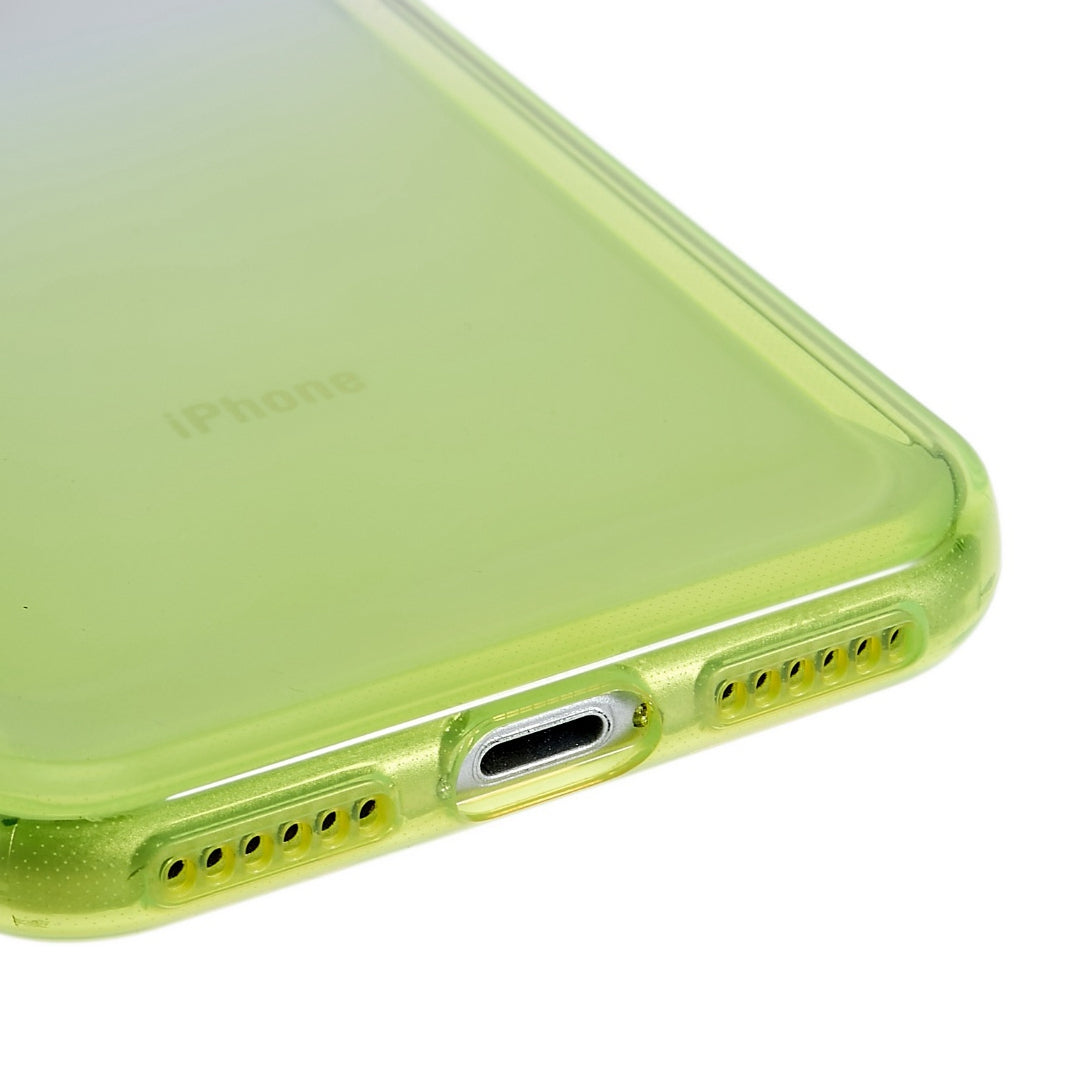 For iPhone 7 / 8 / SE (2020) / SE (2022) Gradient TPU Case Electroplating Buttons Mobile Phone Back Cover
