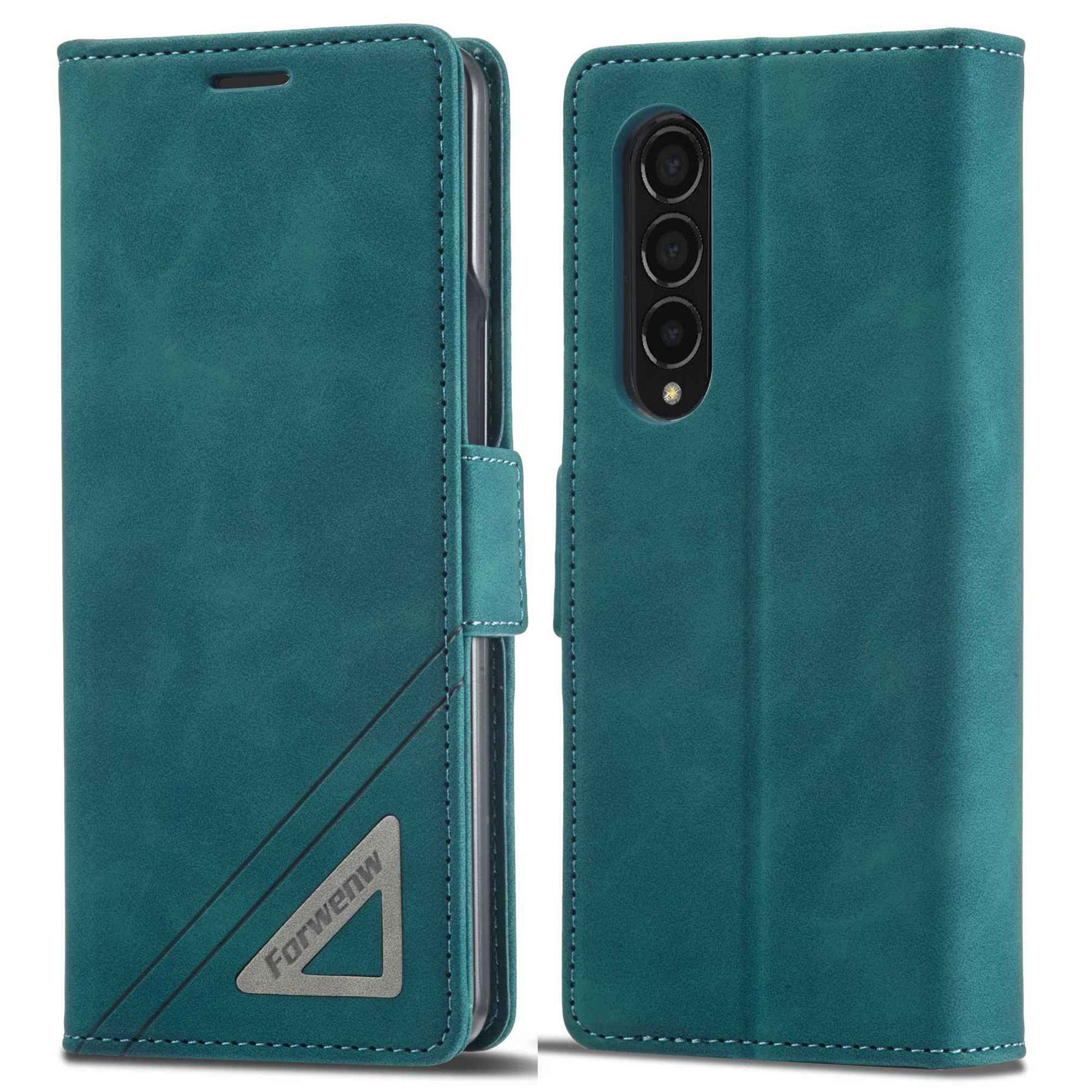 FORWENW F3-Series For Samsung Galaxy Z Fold3 5G Anti-fall Flip Wallet Case PU Leather Protective Cover with Stand Phone Shell