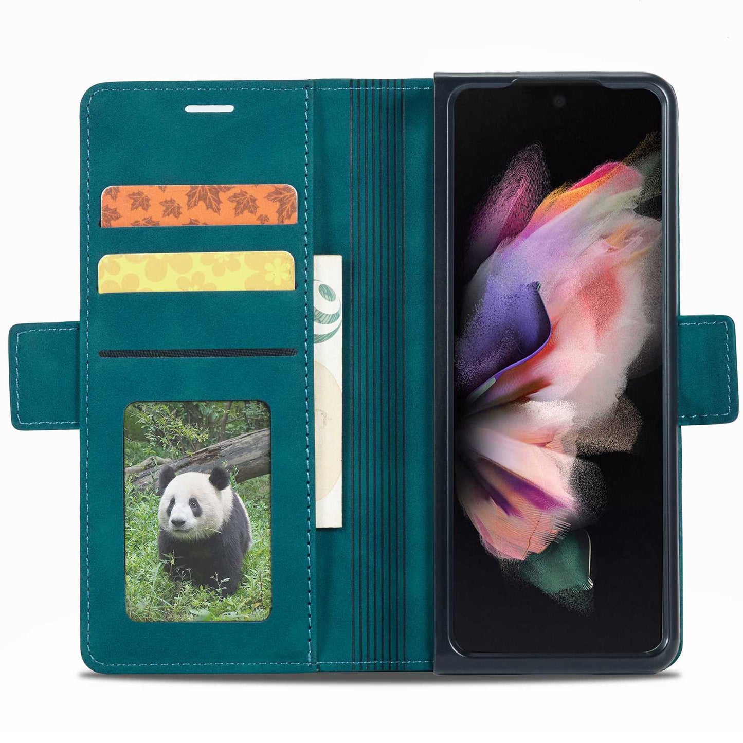 FORWENW F3-Series For Samsung Galaxy Z Fold3 5G Anti-fall Flip Wallet Case PU Leather Protective Cover with Stand Phone Shell