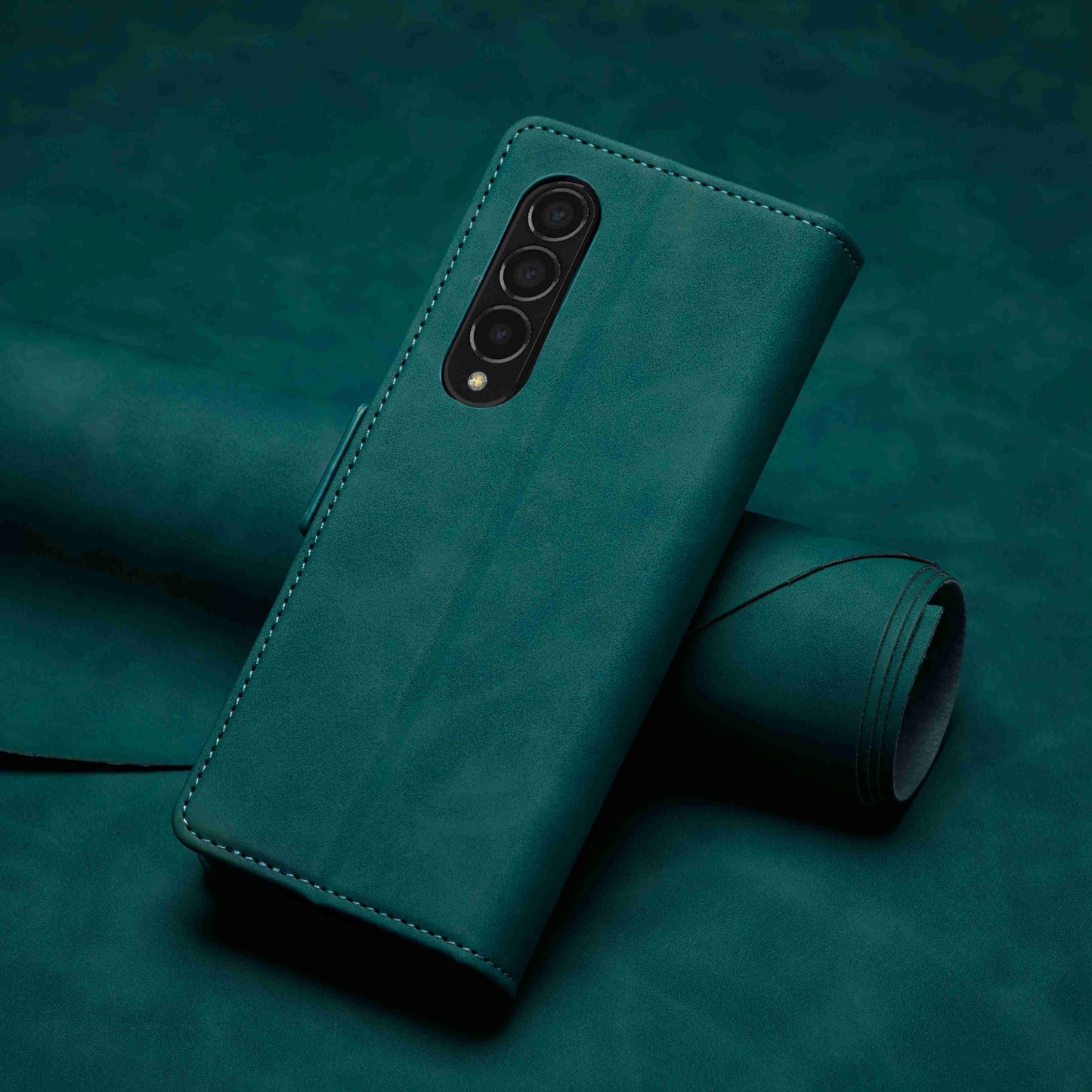 FORWENW F3-Series For Samsung Galaxy Z Fold3 5G Anti-fall Flip Wallet Case PU Leather Protective Cover with Stand Phone Shell