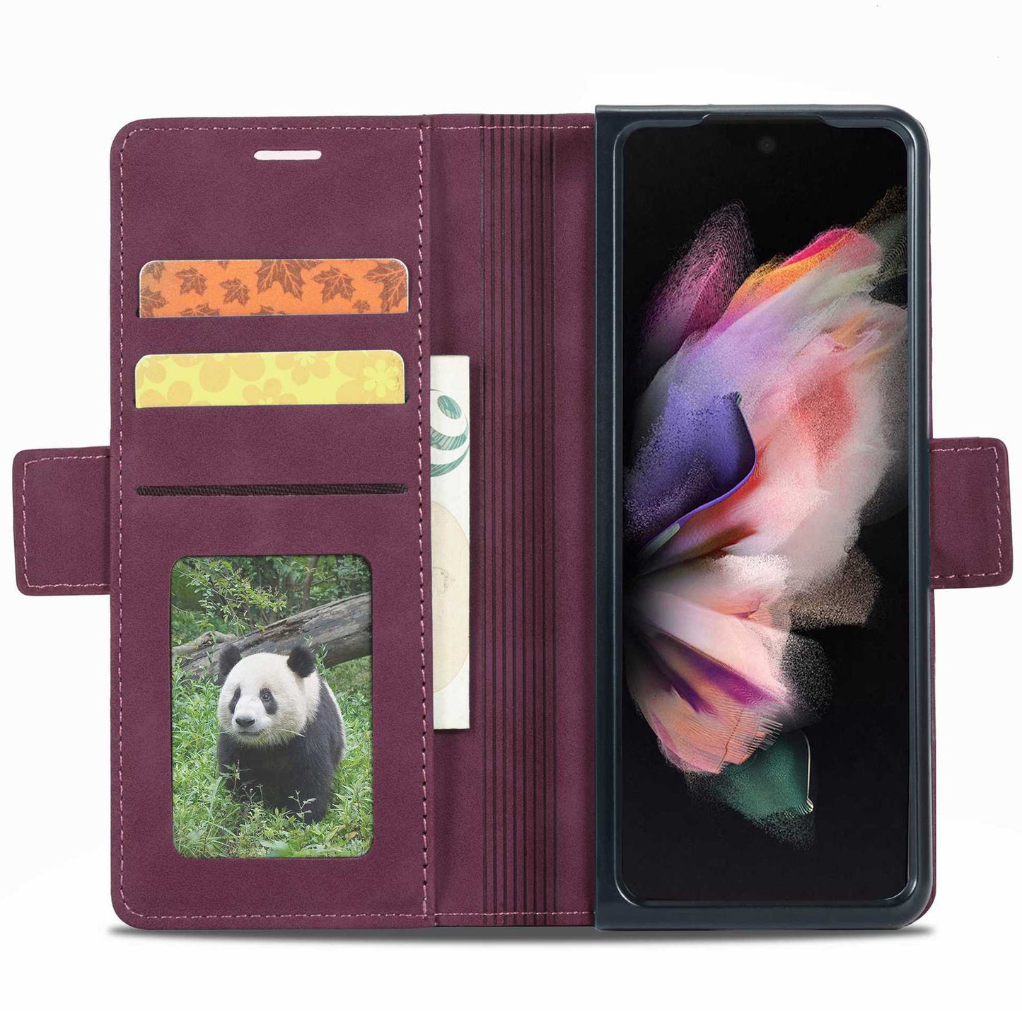 FORWENW F3-Series For Samsung Galaxy Z Fold3 5G Anti-fall Flip Wallet Case PU Leather Protective Cover with Stand Phone Shell