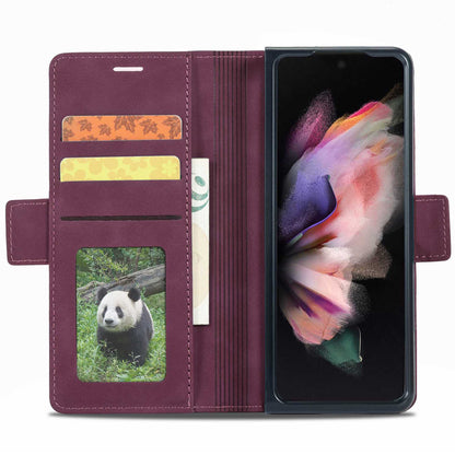 FORWENW F3-Series For Samsung Galaxy Z Fold3 5G Anti-fall Flip Wallet Case PU Leather Protective Cover with Stand Phone Shell