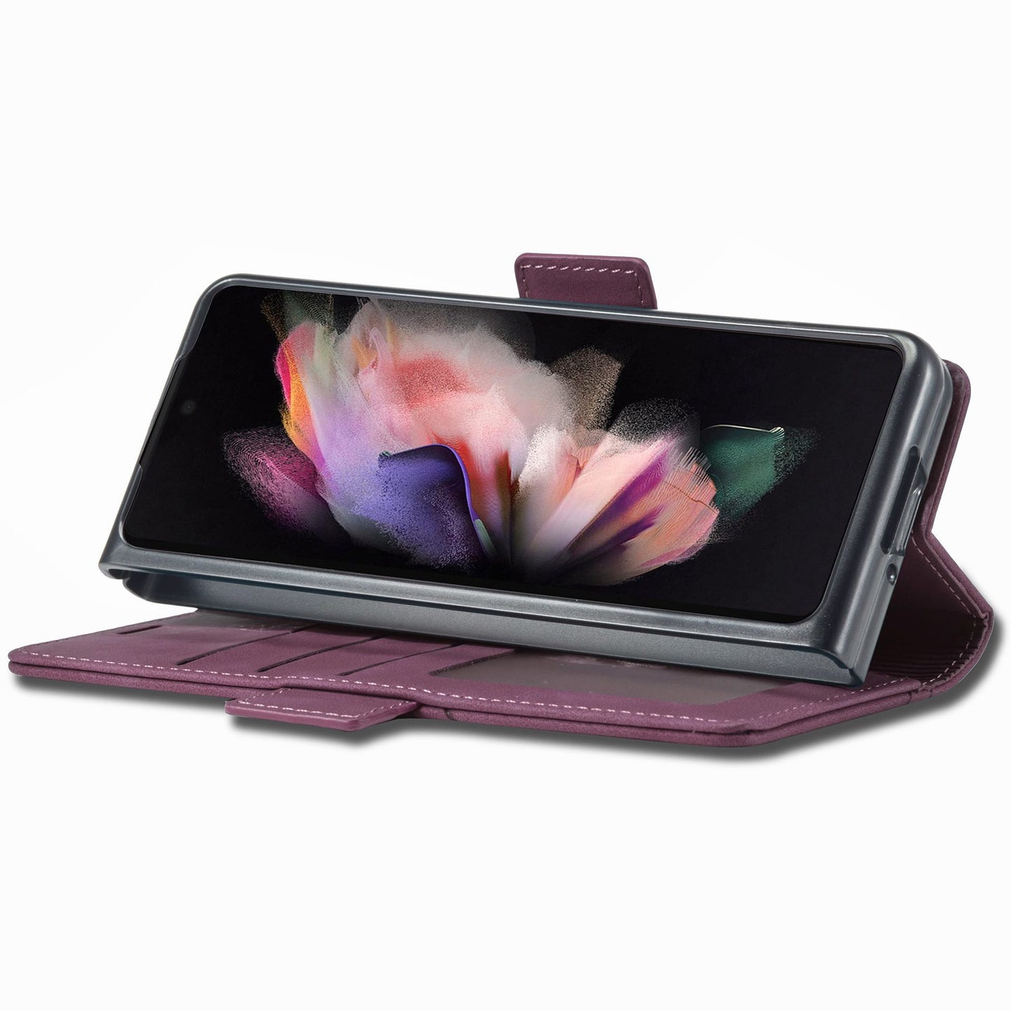 FORWENW F3-Series For Samsung Galaxy Z Fold3 5G Anti-fall Flip Wallet Case PU Leather Protective Cover with Stand Phone Shell