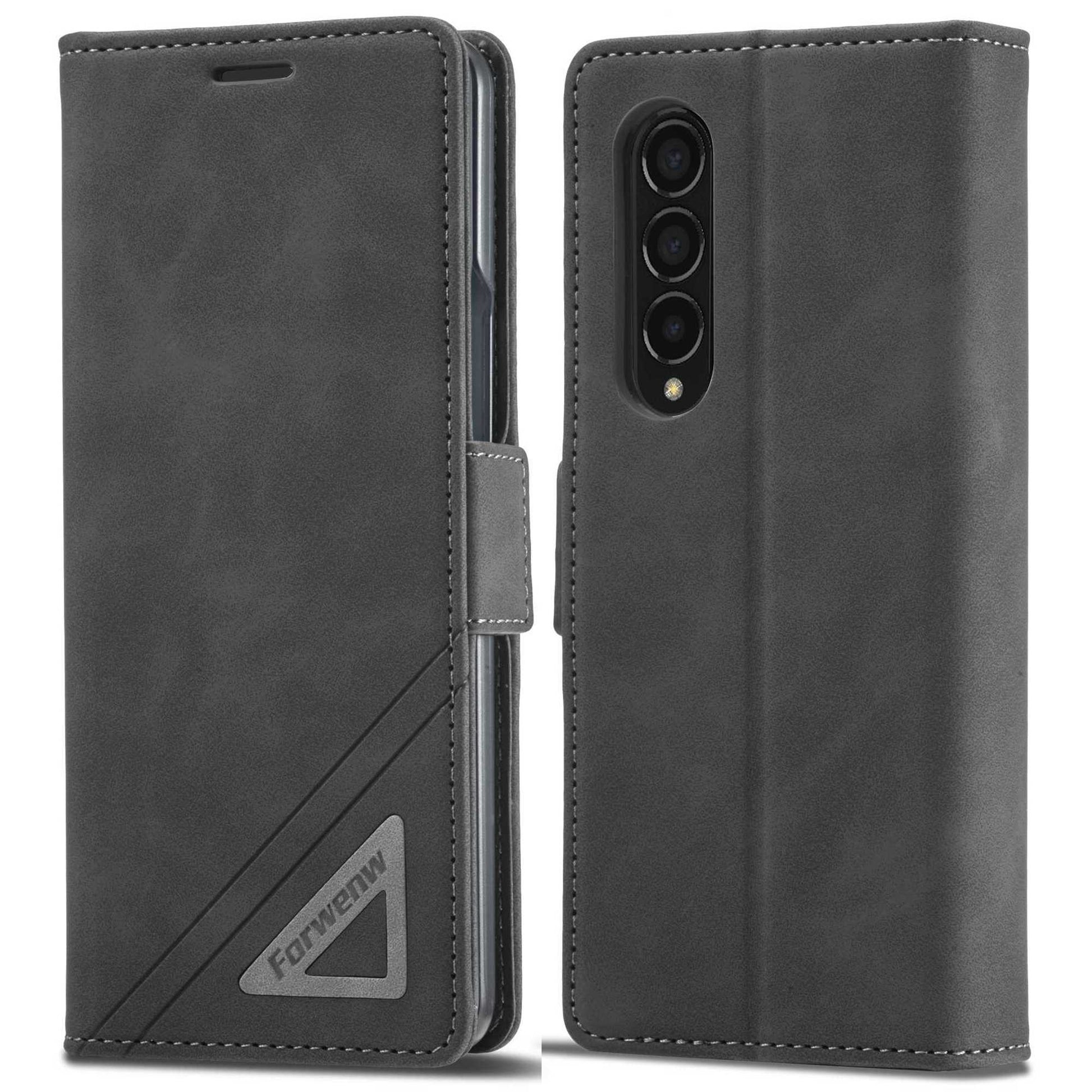 FORWENW F3-Series For Samsung Galaxy Z Fold3 5G Anti-fall Flip Wallet Case PU Leather Protective Cover with Stand Phone Shell