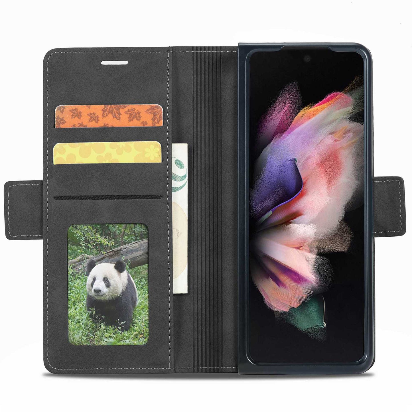 FORWENW F3-Series For Samsung Galaxy Z Fold3 5G Anti-fall Flip Wallet Case PU Leather Protective Cover with Stand Phone Shell