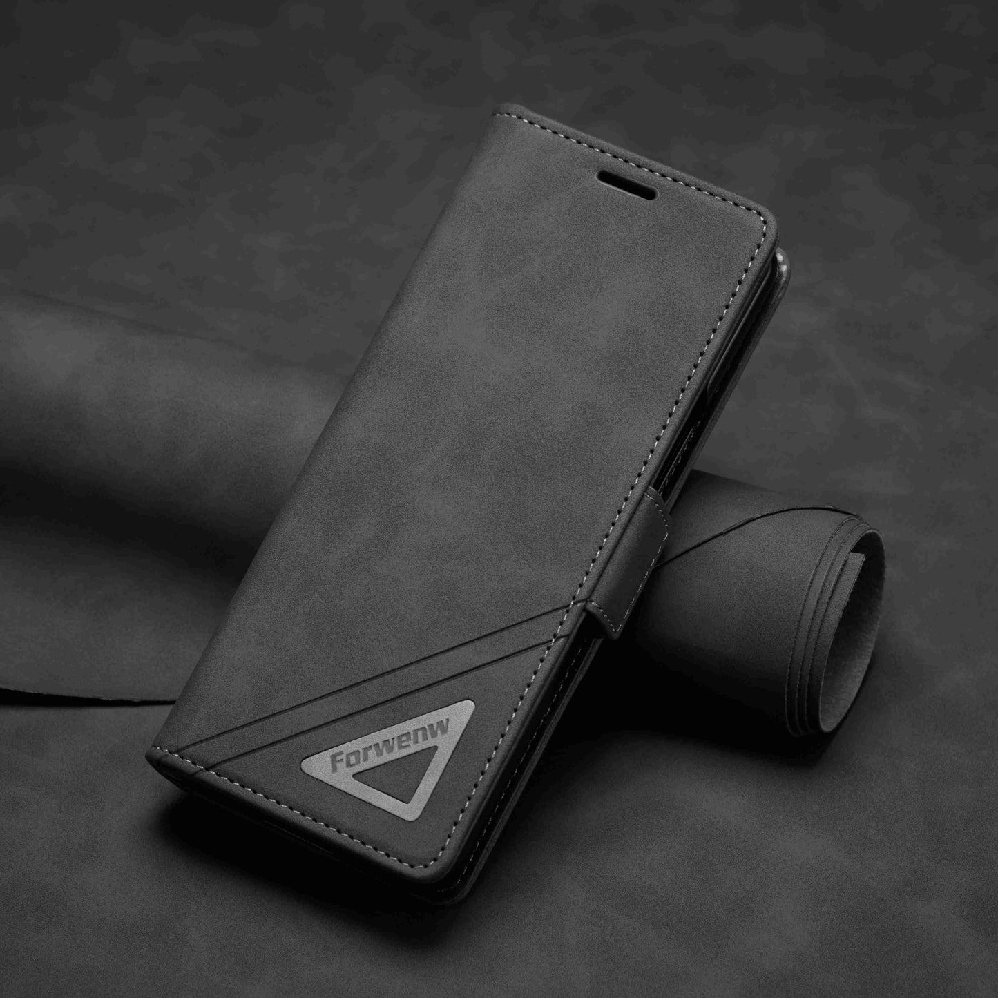 FORWENW F3-Series For Samsung Galaxy Z Fold3 5G Anti-fall Flip Wallet Case PU Leather Protective Cover with Stand Phone Shell