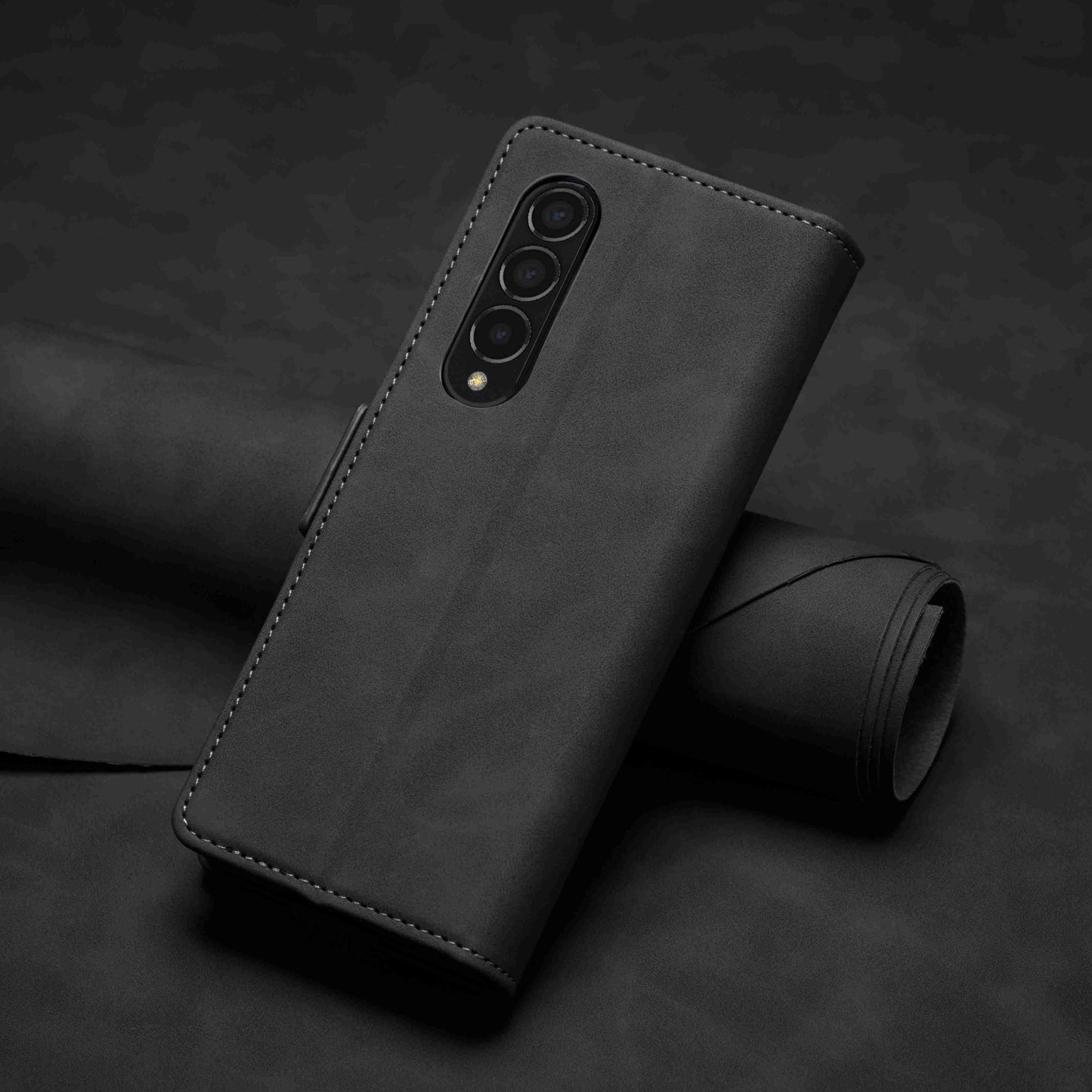 FORWENW F3-Series For Samsung Galaxy Z Fold3 5G Anti-fall Flip Wallet Case PU Leather Protective Cover with Stand Phone Shell
