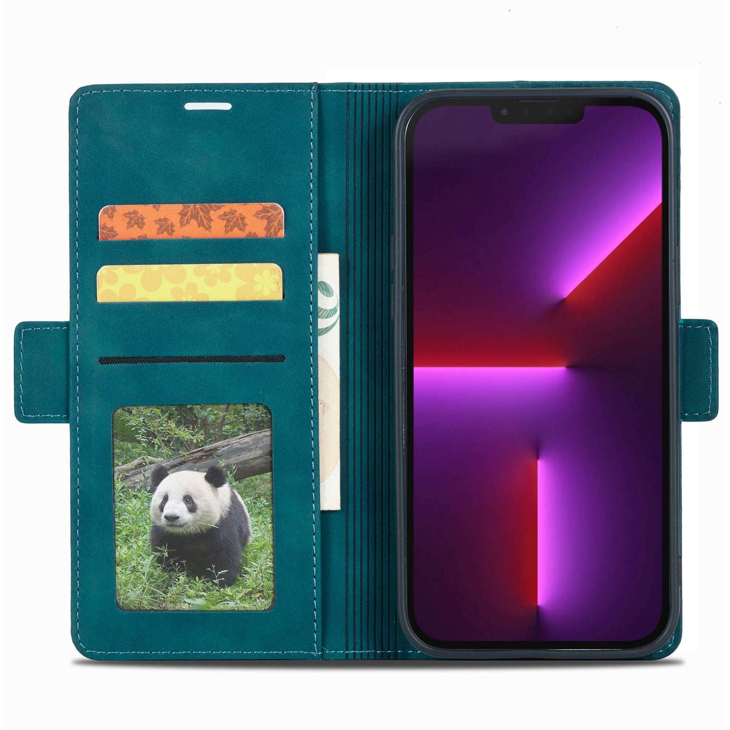 FORWENW F3-Series For iPhone 13 Pro 6.1 inch Drop-proof Anti-scratch Wallet Case PU Leather Cell Phone Cover with Stand
