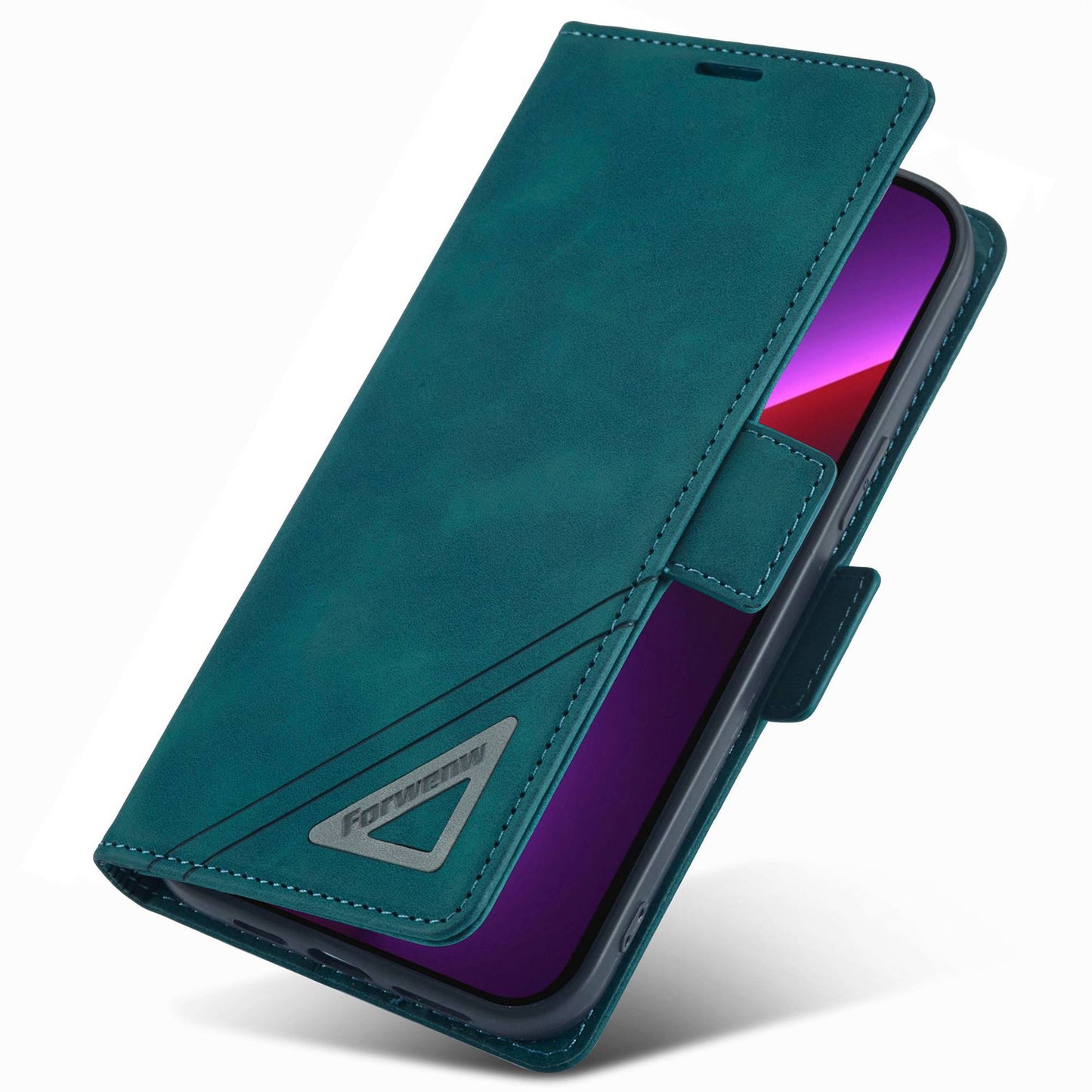 FORWENW F3-Series For iPhone 13 Pro 6.1 inch Drop-proof Anti-scratch Wallet Case PU Leather Cell Phone Cover with Stand