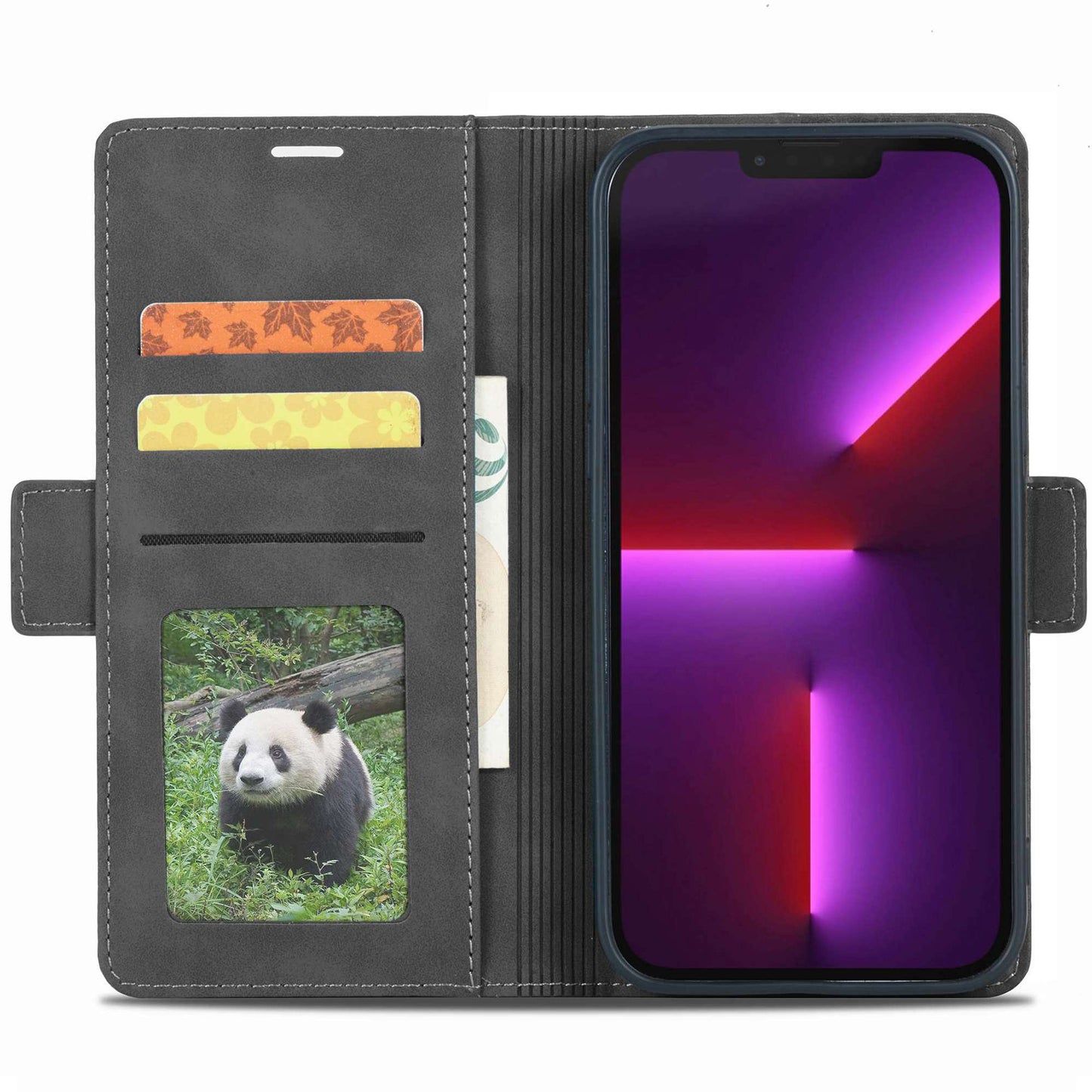 FORWENW F3-Series For iPhone 13 Pro 6.1 inch Drop-proof Anti-scratch Wallet Case PU Leather Cell Phone Cover with Stand