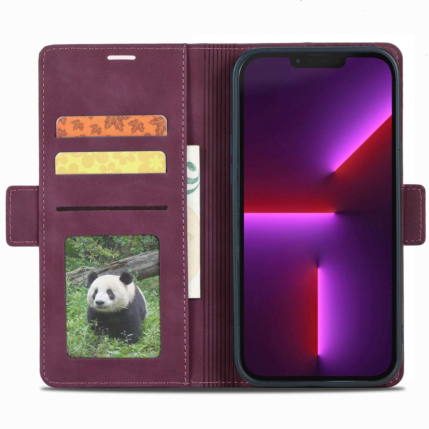 FORWENW F3-Series For iPhone 13 Pro 6.1 inch Drop-proof Anti-scratch Wallet Case PU Leather Cell Phone Cover with Stand