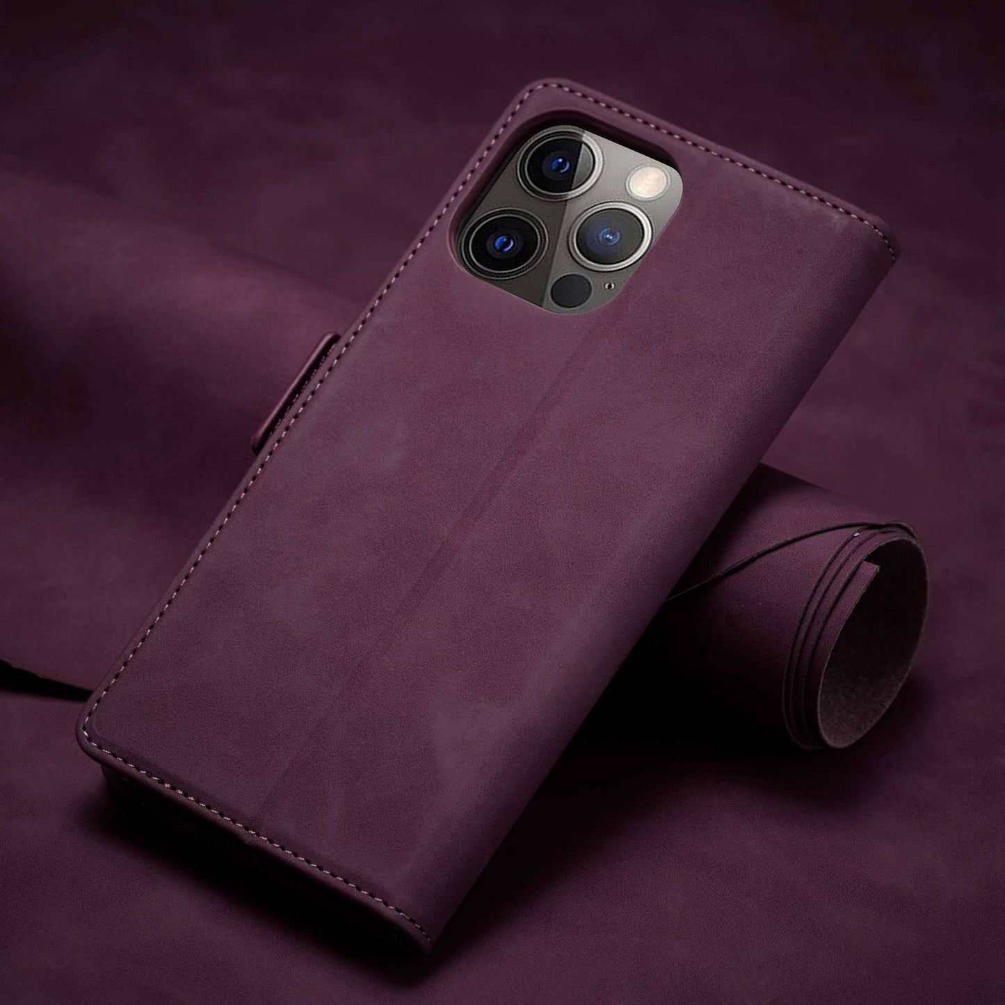 FORWENW F3-Series For iPhone 13 Pro 6.1 inch Drop-proof Anti-scratch Wallet Case PU Leather Cell Phone Cover with Stand