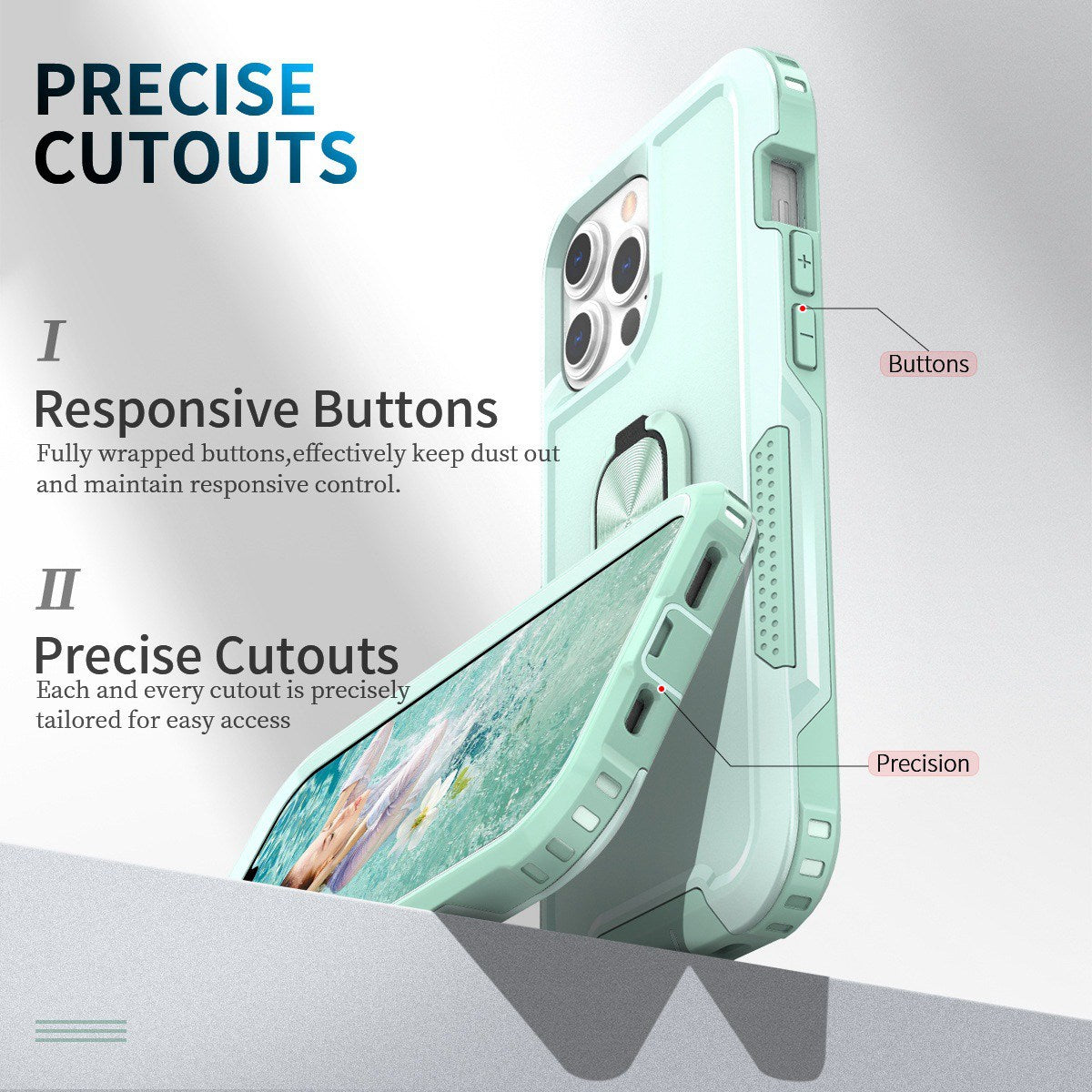 For iPhone 13 Pro 6.1 inch 3-in-1 Drop-proof Phone Case Kickstand Well-protected Hybrid Cellphone Back Cover