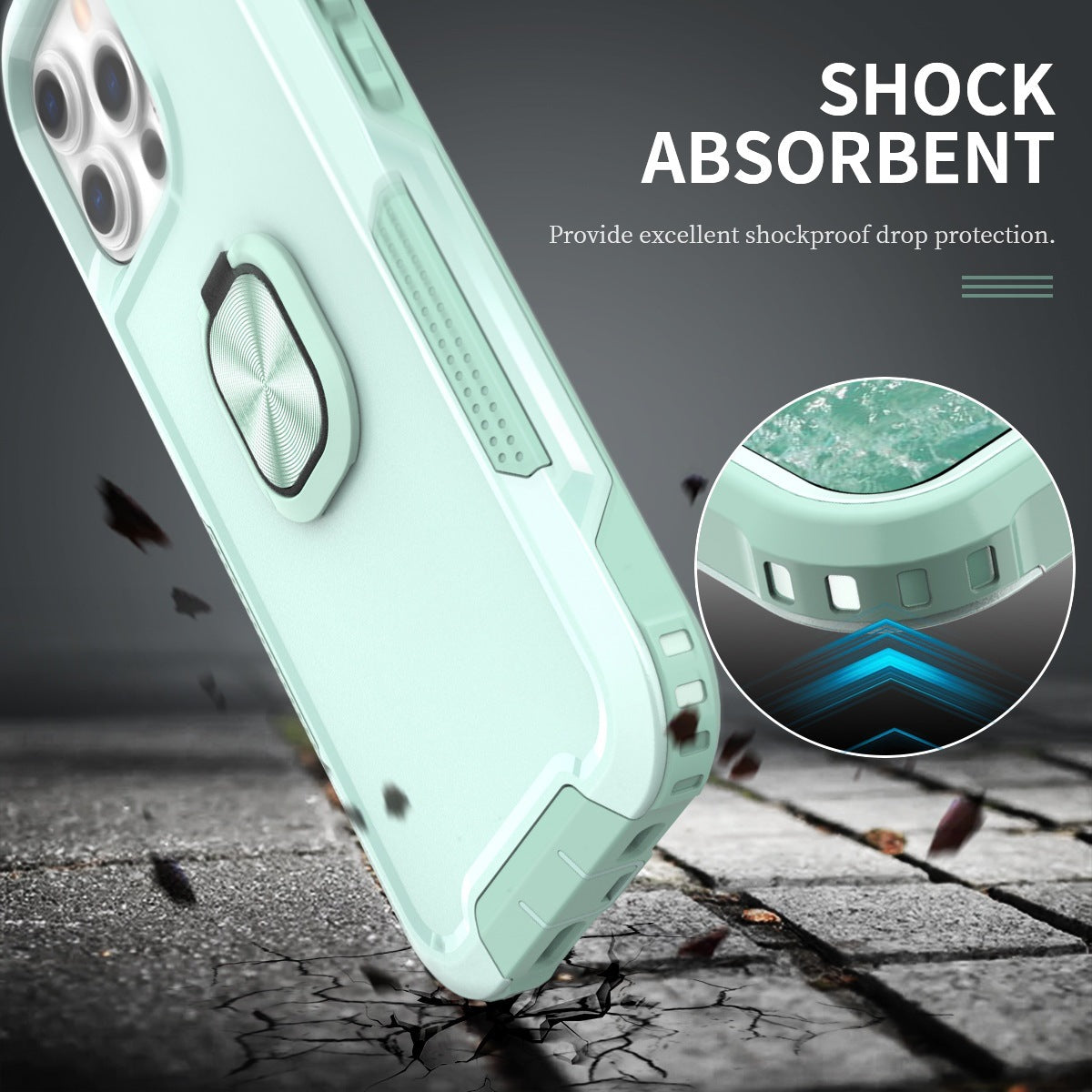 For iPhone 13 Pro 6.1 inch 3-in-1 Drop-proof Phone Case Kickstand Well-protected Hybrid Cellphone Back Cover