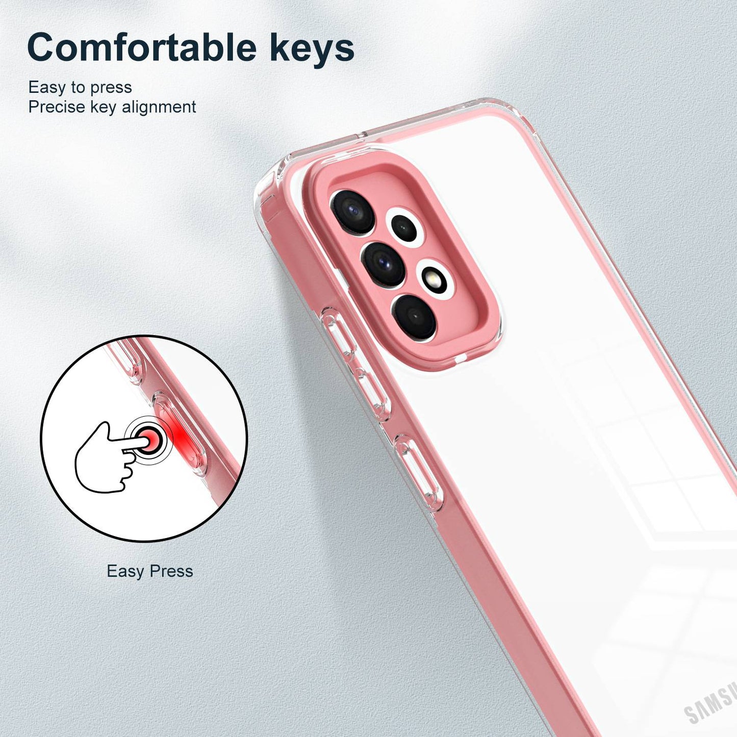 For Samsung Galaxy A32 4G (EU Version) 3-in-1 Clear TPU Backplate + PC Frame + PC Camera Protection Phone Drop-proof Case Anti-scratch Back Cover